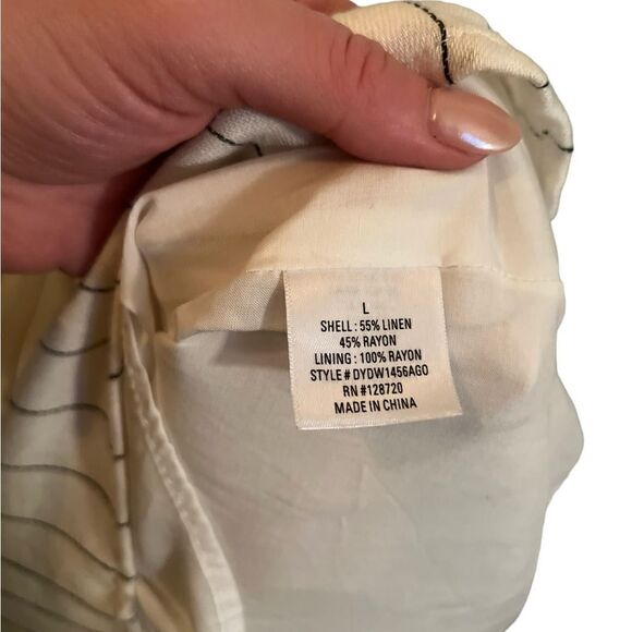 NWT Harper Heritage Dress Ivory Linen Blend Size Large - Picture 3 of 4